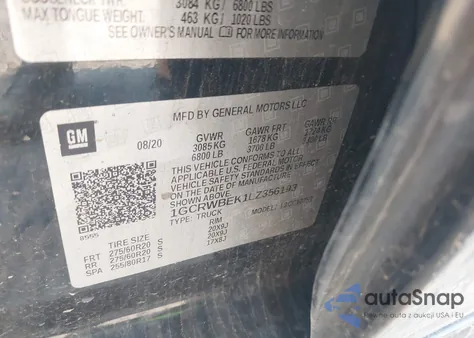 2020 Chevrolet Silverado 1500 2Wd Double Cab Standard Bed Custom from USA, damaged, VIN 1GCRWBEK1LZ356193